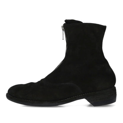 GUIDI Black Suede Center Zip Boots Size 7.5