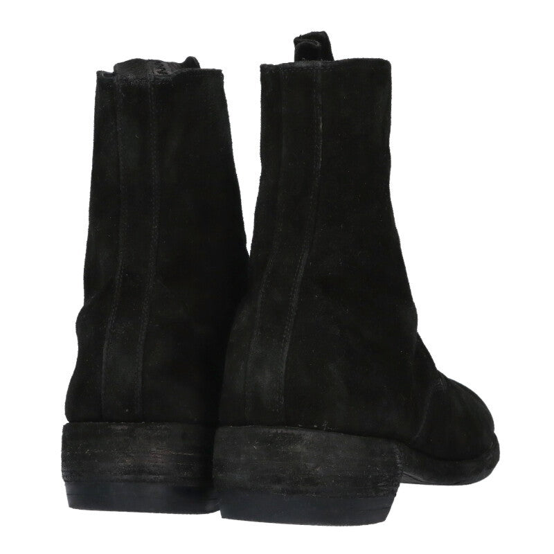 GUIDI Black Suede Center Zip Boots Size 7.5