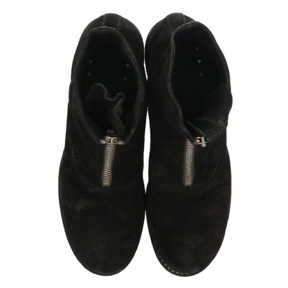 GUIDI Black Suede Center Zip Boots Size 7.5