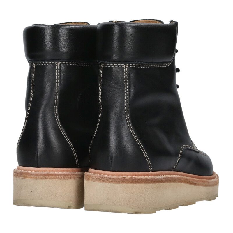 HERMES Black Leather Short Boots Size 6