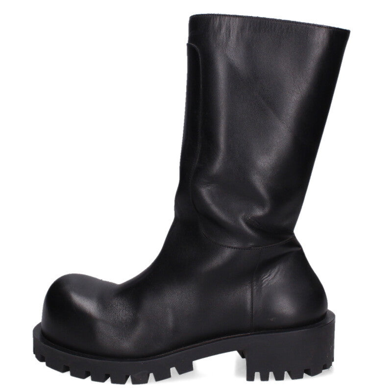 BALENCIAGA Hummer Leather Boots Black Size 8.5