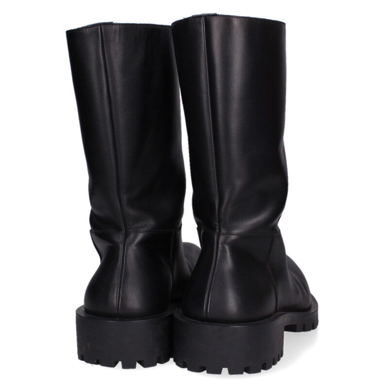 BALENCIAGA Hummer Leather Boots Black Size 8.5