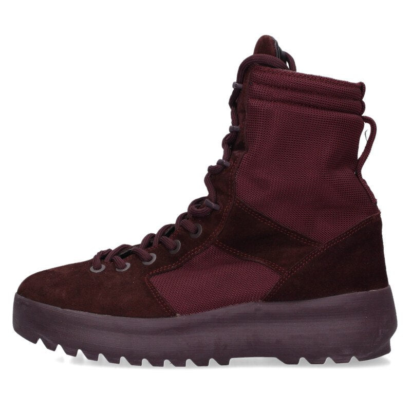 YEEZY Bordeaux Suede Military Lace-Up Boots Size 8.5