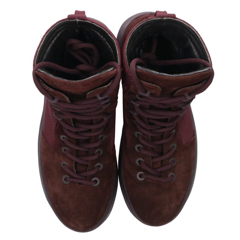 YEEZY Bordeaux Suede Military Lace-Up Boots Size 8.5