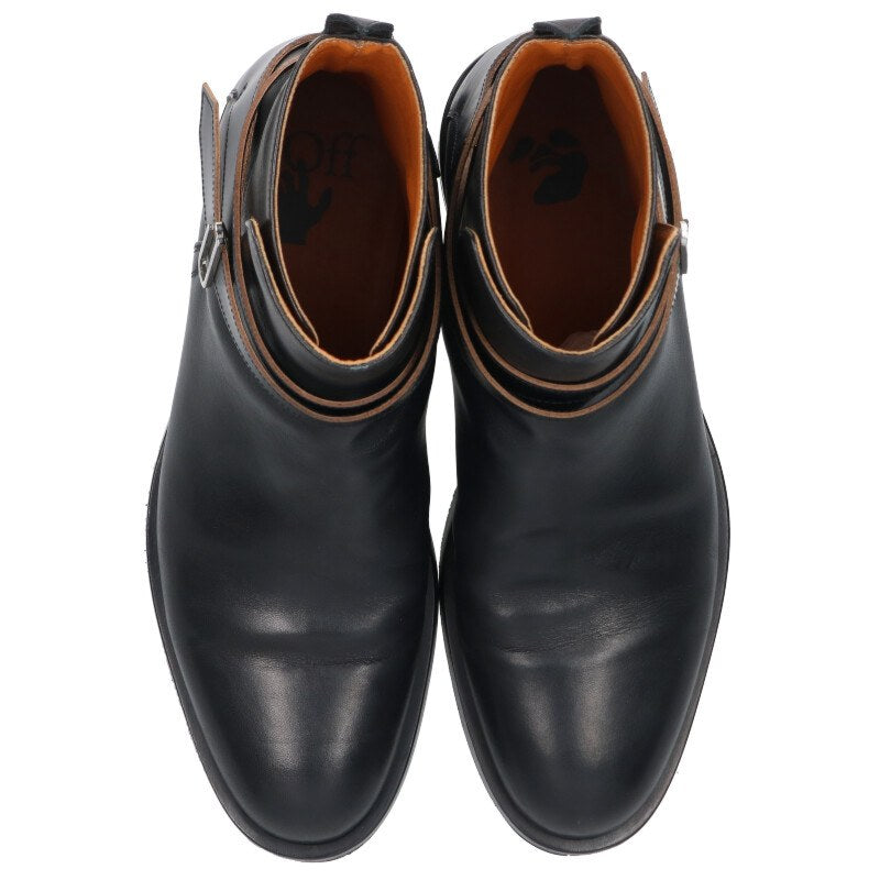 OFF-WHITE Black Leather Boots Size 8.5