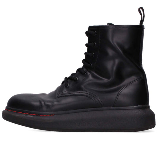 Alexander McQUEEN Black Lace-Up Leather Boots Size 7