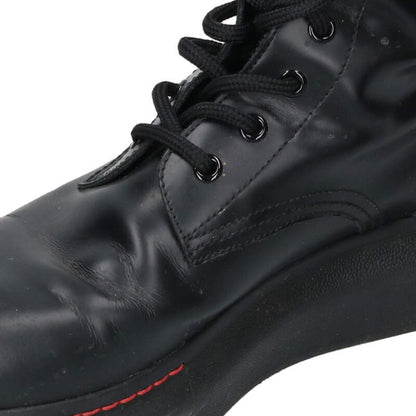 Alexander McQUEEN Black Lace-Up Leather Boots Size 7