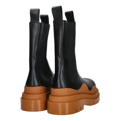 Bottega Veneta Tire Chelsea Boots Blk/Brown Size 10