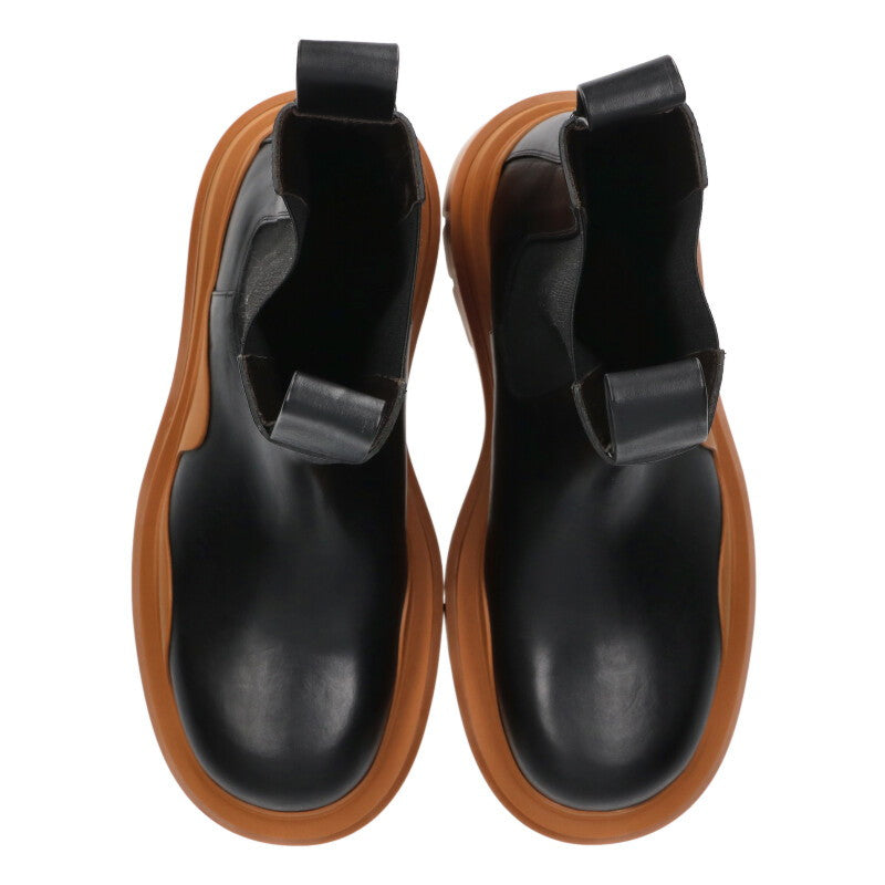Bottega Veneta Tire Chelsea Boots Blk/Brown Size 10