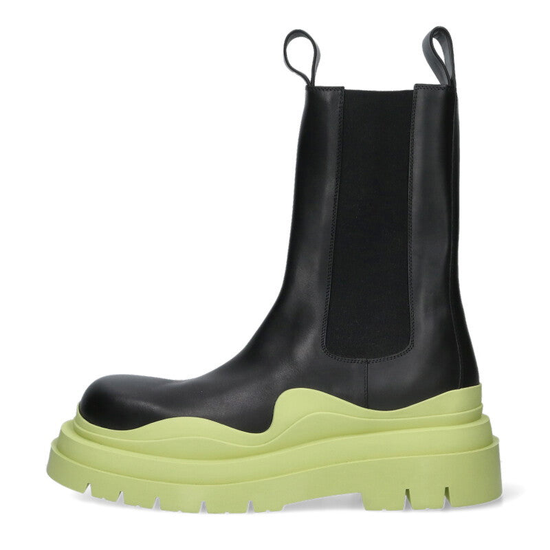 Bottega Veneta Tire Chelsea Boots Blk/L Green Size 11.5