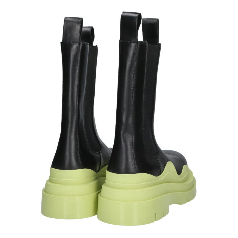 Bottega Veneta Tire Chelsea Boots Blk/L Green Size 11.5