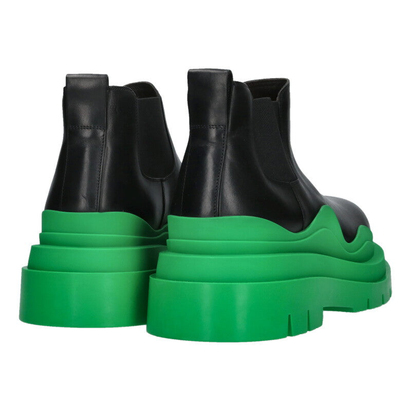 Bottega Veneta Tire Ankle Chelsea Boots Blk/Green Size 11.5