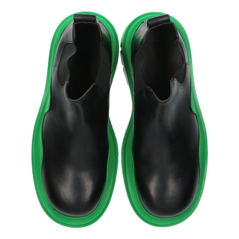 Bottega Veneta Tire Ankle Chelsea Boots Blk/Green Size 11.5