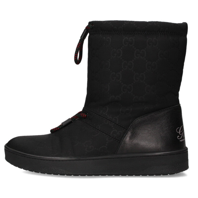 GUCCI Black GG Pattern Nylon Boots Size 7