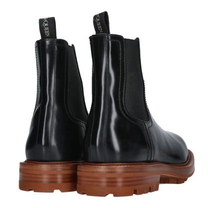 Alexander McQUEEN Black Brown Chelsea Boots Size 8.5