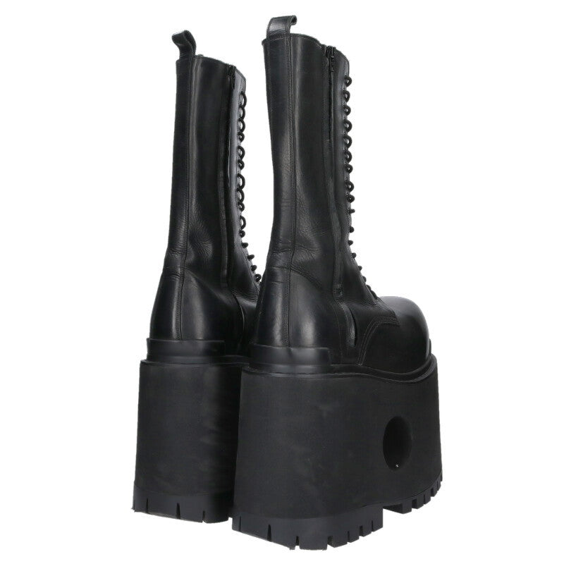 BALENCIAGA Giant High Leather Boots Black Size 10.5