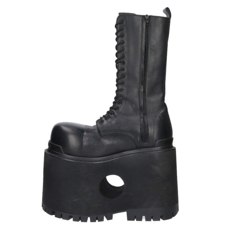 BALENCIAGA Giant High Leather Boots Black Size 10.5