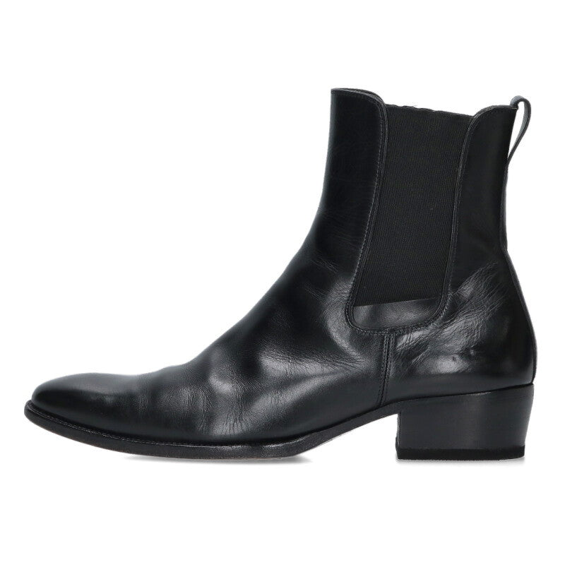 Dior HOMME 07AW Chelsea Leather Heel Boots Black Size 39.5