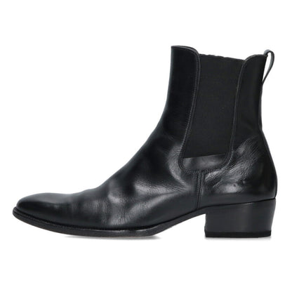 Dior HOMME 07AW Chelsea Leather Heel Boots Black Size 39.5