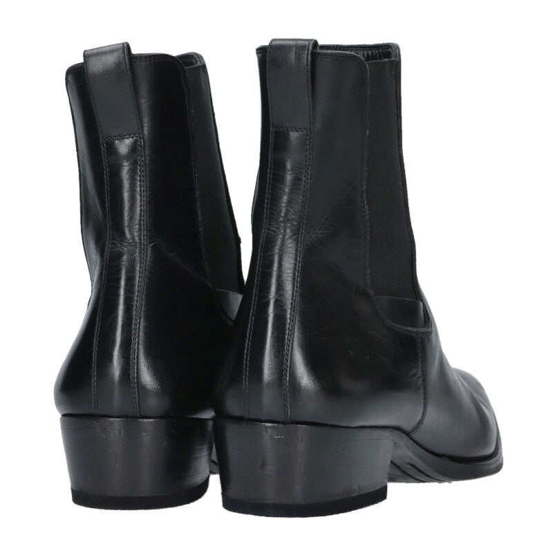 Dior HOMME 07AW Chelsea Leather Heel Boots Black Size 39.5