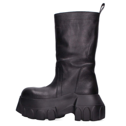 Rick Owens PULL ON MEGA TRACTOR Leather Boots Black Size 8.5