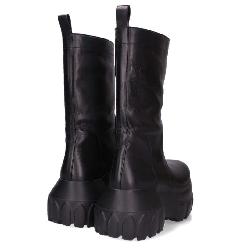 Rick Owens PULL ON MEGA TRACTOR Leather Boots Black Size 8.5
