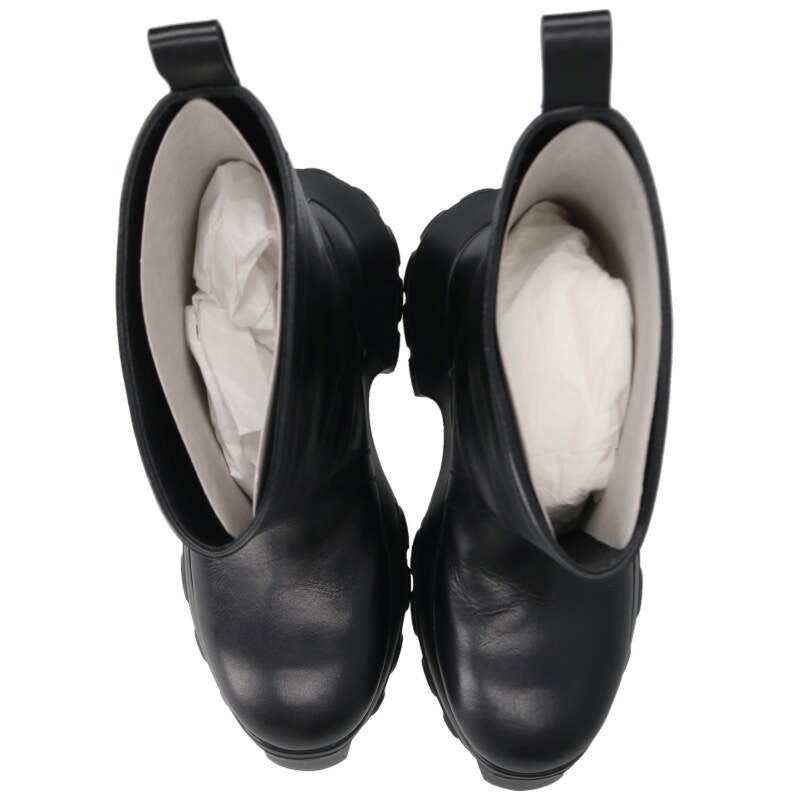 Rick Owens PULL ON MEGA TRACTOR Leather Boots Black Size 8.5