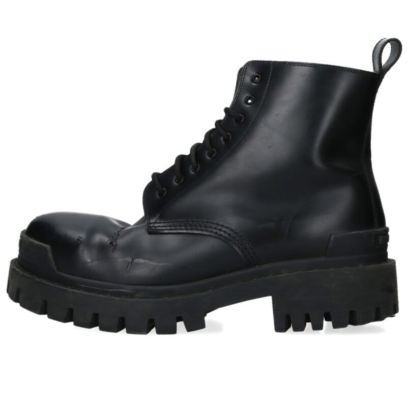 BALENCIAGA Strike Leather Boots Black Size 9.5