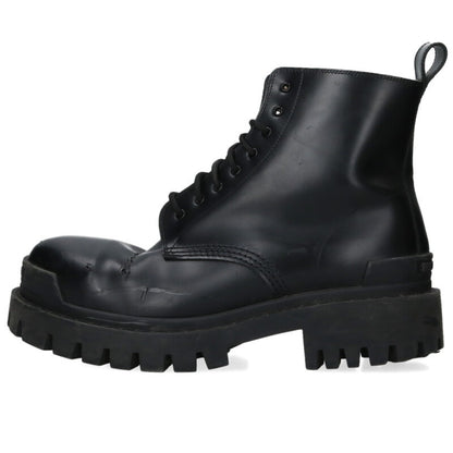 BALENCIAGA Strike Leather Boots Black Size 9.5