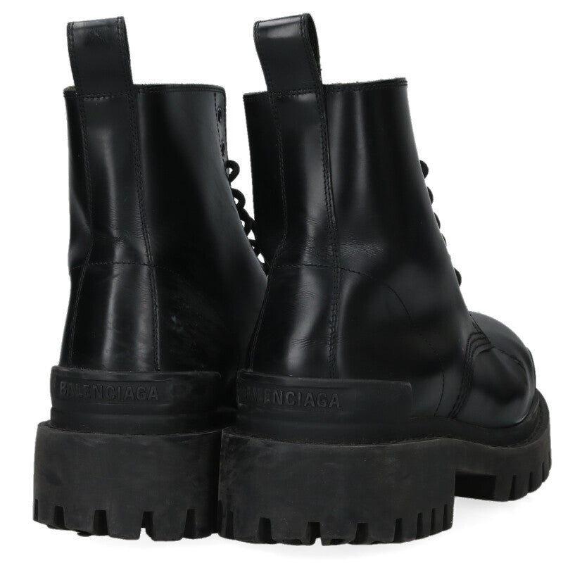 BALENCIAGA Strike Leather Boots Black Size 9.5