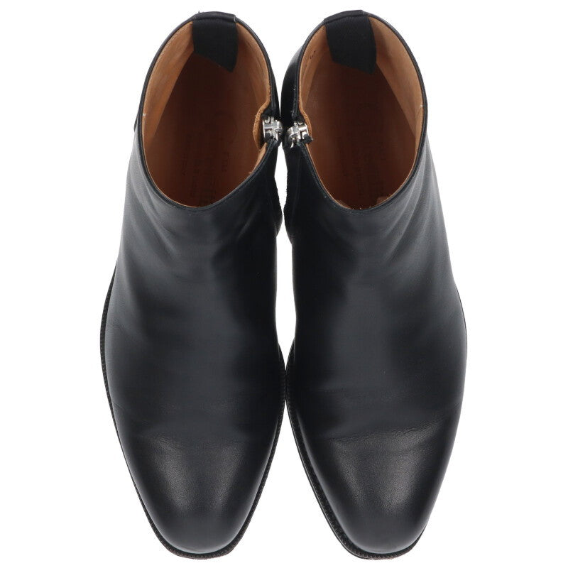 F.LLI Giacometti Black Side Zip Leather Boots Size 7.5