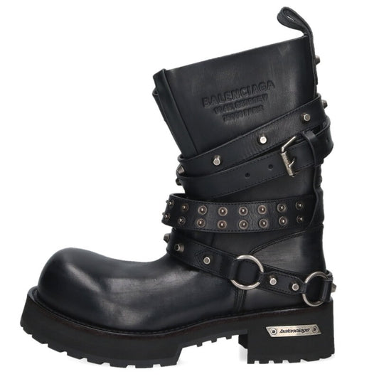 BALENCIAGA Venom City Bootie Worn Calf Leather Size 7.5