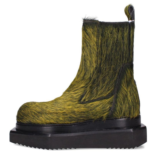 Rick Owens BEATLE TURBO CYCLOPS Fur Chelsea Boots Size 7.5
