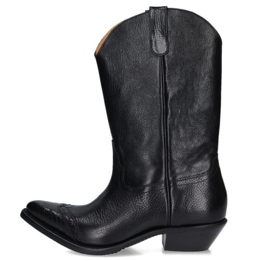 OUR LEGACY Western Leather Boots Black Size 9.5