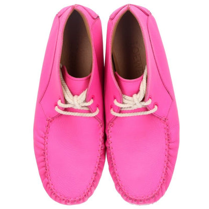 LOEWE MOCCASINS Leather Moccasin Boots Pink Size 10.5