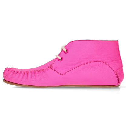LOEWE MOCCASINS Leather Moccasin Boots Pink Size 10.5