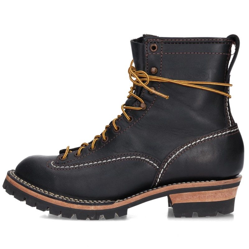 WESCO Jobmaster Leather Work Boots Black/Yellow Size 9E