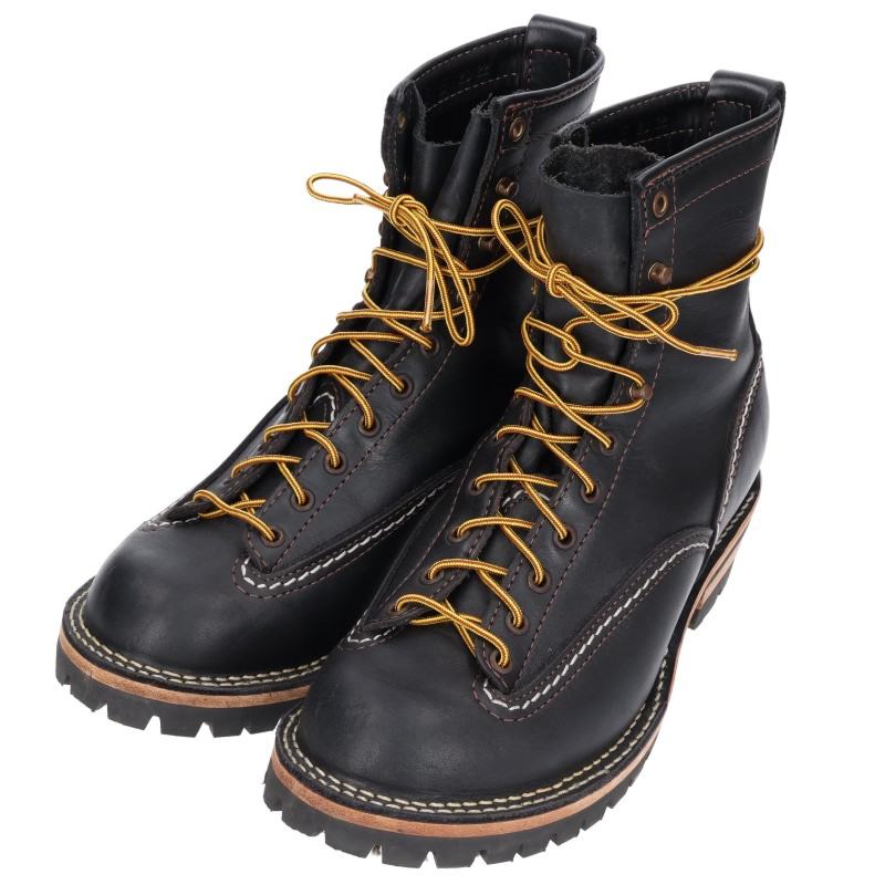 WESCO Jobmaster Leather Work Boots Black/Yellow Size 9E