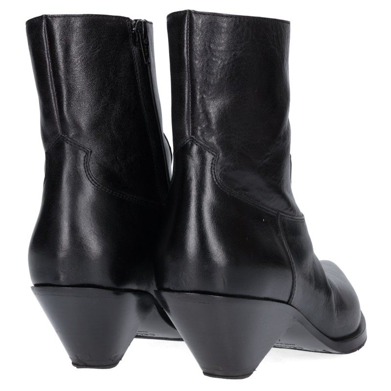 CELINE Side Zip Metal Toe Boots Black/Silver Size 6.5