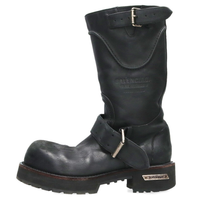 BALENCIAGA Venom Leather Long Boots Black Size EU 42