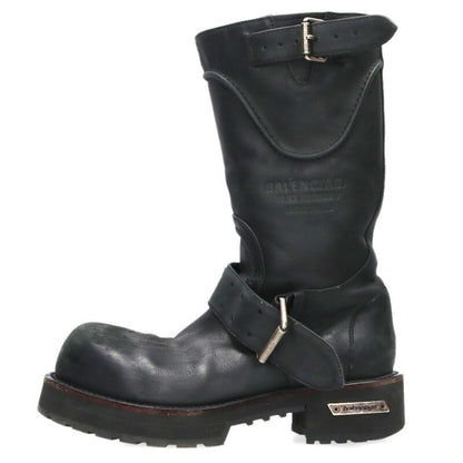 BALENCIAGA Venom Leather Long Boots Black Size EU 42