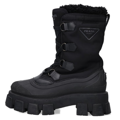 PRADA Monolith Shearling Re-Nylon High-Cut Boots Size 7.5
