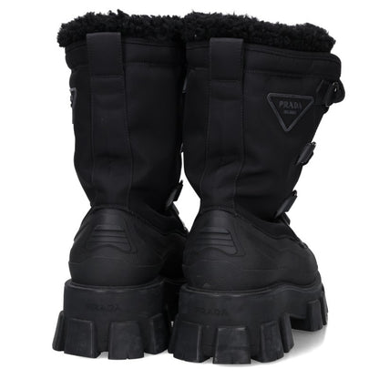 PRADA Monolith Shearling Re-Nylon High-Cut Boots Size 7.5