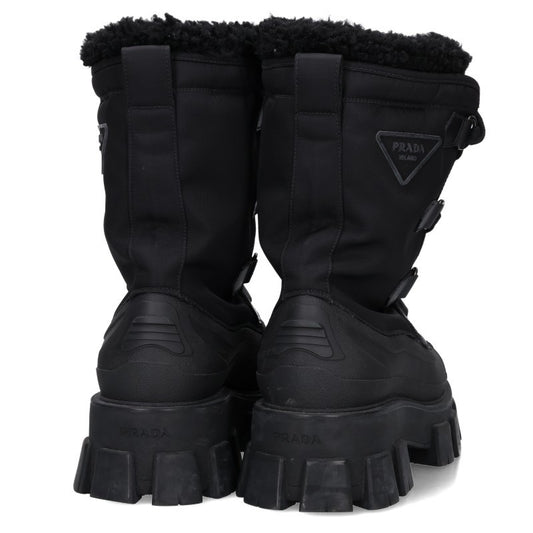 PRADA Monolith Shearling Re-Nylon High-Cut Boots Size 7.5