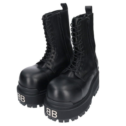 BALENCIAGA Giant Leather Boots Black Size 9.5