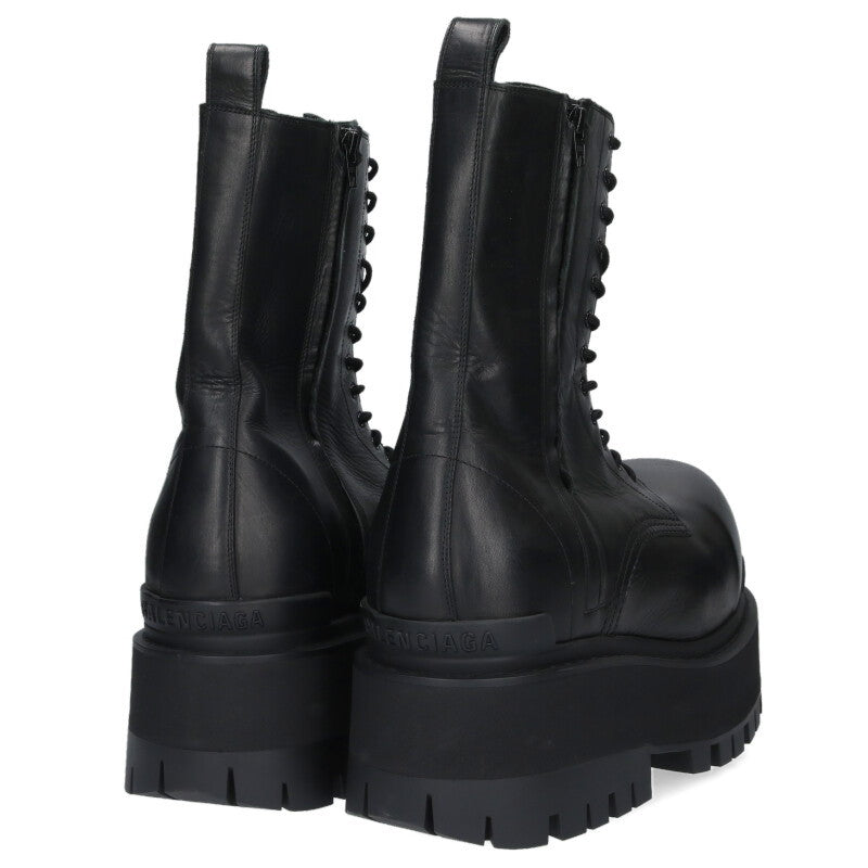 BALENCIAGA Giant Leather Boots Black Size 10.5