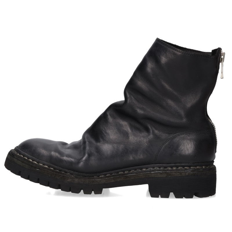 GUIDI Horse Leather Back Zip Boots Black Size 8.5