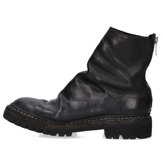 GUIDI Horse Leather Back Zip Boots Black Size 8.5