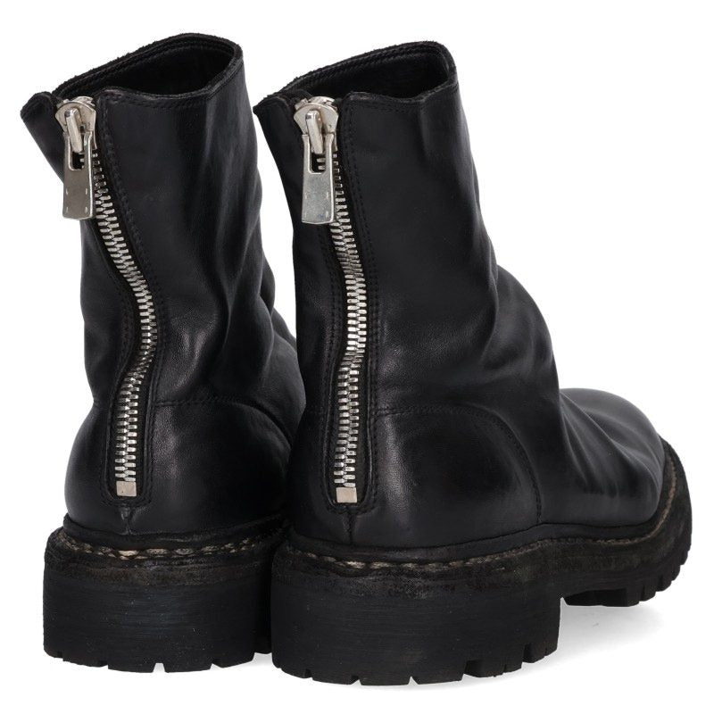 GUIDI Horse Leather Back Zip Boots Black Size 8.5