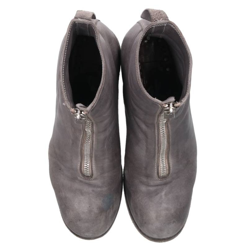 GUIDI Double Sole One Piece Front Zip Short Boots Size 6.5